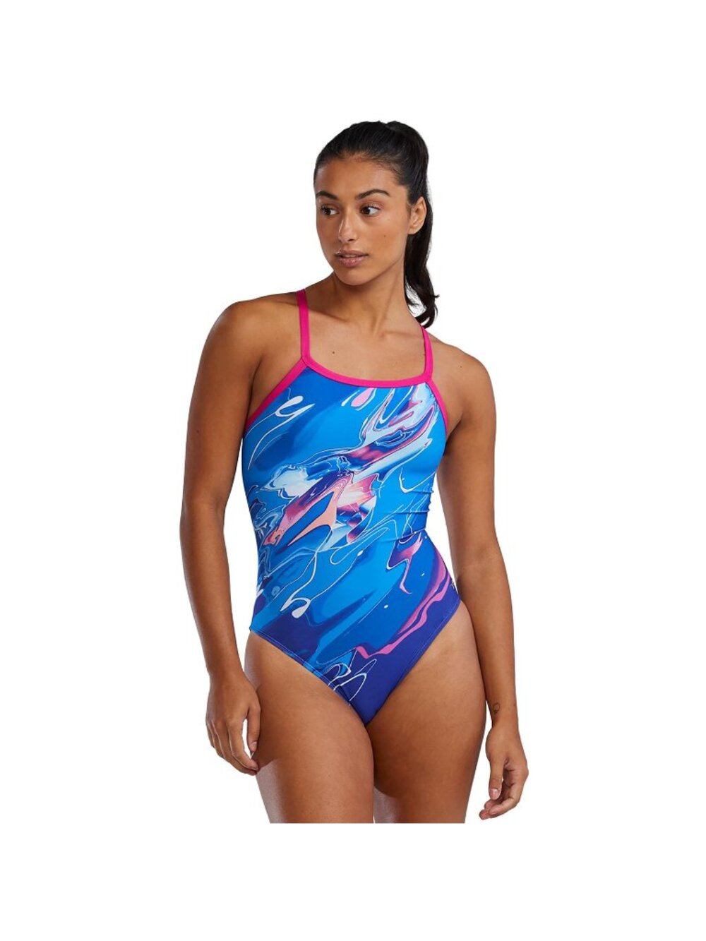 TYR Women's Durafast Elite Diamondfit Swimsuit, Royal/Multi, 32